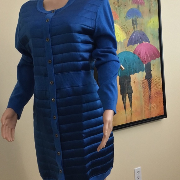 Designer Doncaster Silk and Cashmere Sweater Coat/Dress XL - Picture 3 of 3